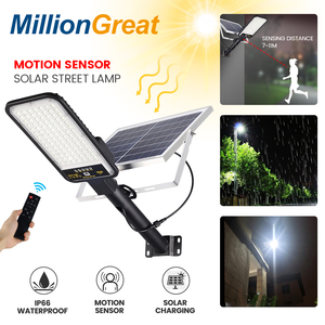 Nuevo Sensor de movimiento, farola con energía Solar, camino de alumbrado público, poste de luz, Control remoto, <span class=keywords><strong>calle</strong></span> Solar al aire libre, impermeable - Product Image 2