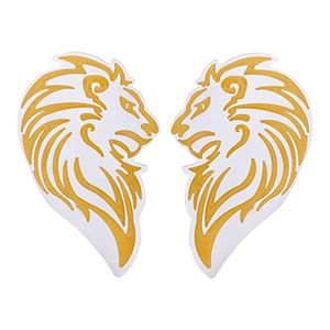 Poignée de porte principale en aluminium, design tête de lion, paire, noir mat, or, or blanc, motif animal sculpté, quincaillerie d'entrée - Product Image 2
