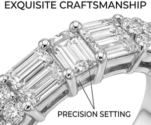 Brazalete de Oro Blanco de 14K con Diamante Baguette Cultivado en Laboratorio de 3.5ct de Lujo |   Pulsera de Varias Hileras con Certificación IGI, Regalo de Compromiso, Boda - Product Image 3