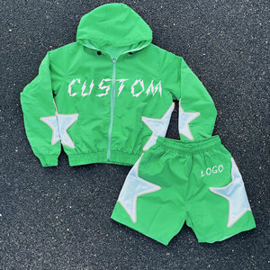 Men's Winter Sporty Gym & Running Outfit Polyester Jacket Shorts <b>Set</b> <b>Waterproof</b> Windproof Breathable Plus Size Elastic Waist - Product Image 6