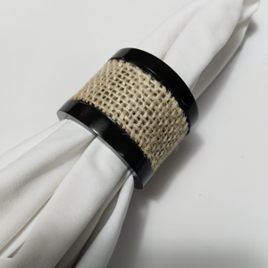 Anillo para Servilletas de Resina Moderno con Inserto de Fibra Natural Tejida, Decoración de Mesa Rústica y Contemporánea para Cenas y Fiestas - Product Image 3