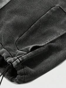 เสื้อฮู้ดดี้โอเวอร์ไซส์ผู้ชาย สไตล์สตรีทแวร์ลำลอง ใส่เล่นกีฬาได้ ผ้าคอตตอนหนานุ่ม ทรงหลวมไหล่ตก - Product Image 5