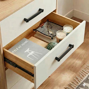 Matte <b>Black</b> Slim Rectangle Zinc Alloy Contemporary Durable Eco-Friendly Cabinet Pull Handles Easy Installation for Wardrobe - Product Image 4