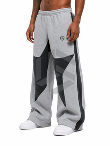 Men's Customized Color Straight Jogger Sweatpants Regular Fit Elastic Waist Casual Spring Wear Breathable Midweight Knitted - Product Image 6
