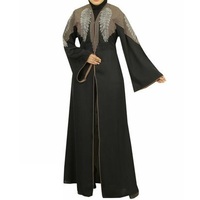 Abayas noires traditionnelles à manches longues, nouvelle mode, en polyethersulfone de haute qualité, anti-rides, pour femmes, vente chaude