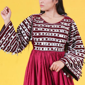 Robe de mariée afghane Kutchi rose et multicolore, robe de mariage Kutchi, robe tribale afghane, nouvelle robe Kuchi respirante - Product Image 5