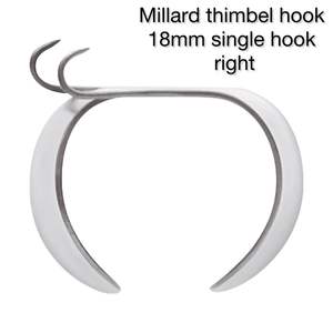 Millard Thimbel 18mm Gancho Simple Derecho – Instrumento de Cirugía Plástica de Precisión para Procedimientos Cosméticos, Faciales y Reconstructivos - Product Image 1