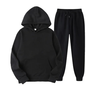 High Quality 100% Cotton Custom Printing Jogging Track Sweat Suit Unisex Men Jogger Sweatsuit Tracksuit Sweatpants Hoodie <b>Set</b> - Product Image 3