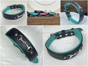 Collier pour chien en cuir véritable, design 2026, avec accessoires métalliques, sangle réglable pour le cou de l'animal, collier élégant et durable de haute qualité - Product Image 3
