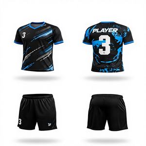 Uniforme de Fútbol para Hombre, Venta Caliente, Calidad Premium, Poliéster 100% Transpirable, Secado Rápido, Color Negro, con Servicios OEM - Product Image 6