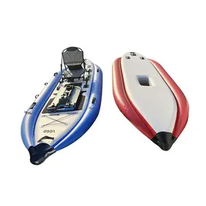 Canoa paddle pedale sistema di azionamento singolo gonfiabile Kayak da pesca con pedali