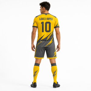 Ensemble de maillots de football personnalisés en gros, uniforme de football professionnel pour hommes et garçons, vêtements de sport d'équipe, chemise à manches courtes et shorts avec logo - Product Image 4
