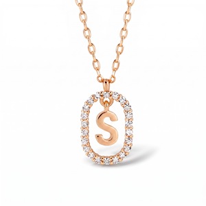 Yellow Gold Letter S Pendant With Diamond Accents Bezel Set Classic Charm Unisex Everyday Wear - Product Image 3