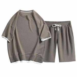 2026 Wholesale 2 Piece <b>Twin</b> <b>Set</b> Summer Tracksuit Sport T Shirt Short <b>Set</b> For Men's Cotton Breathable Cotton Casual Matching <b>Set</b> - Product Image 3