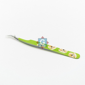 Pinzas para Pestañas de Acero Inoxidable Gris de Alta Calidad con Punta Curva Afilada, Herramientas de Belleza Personalizables para Extensión de Pestañas - Product Image 3