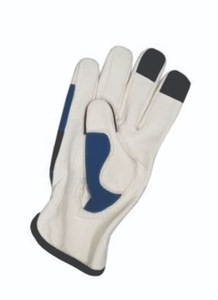 Gants de sécurité en cuir blancs, bleus, noirs, avec bouts des doigts antidérapants, résistance à l'abrasion, poignet élastique, résistance aux chocs, usage général - Product Image 2