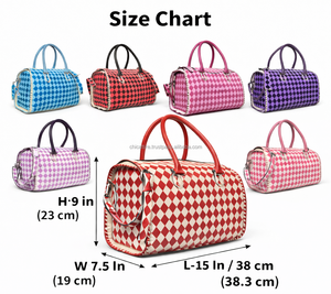 Elegante Bolso Grande a Cuadros Speedy para Mujer, Bolso de Viaje de Cuero Hecho a Mano, Bolso de Moda, Bolso de Diseño para Uso Diario - Product Image 2