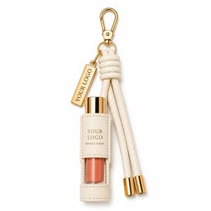 Custom Leather Lip Balm Holder Keychain with Logo Lipstick Holder Bag Charm Wholesale Gifts - Product Image 2
