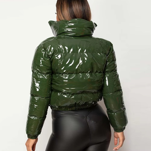 Veste matelassée courte d'hiver pour femmes grandes tailles, design brillant avec doublure en toile respirante de qualité - Nouvelle - Product Image 6