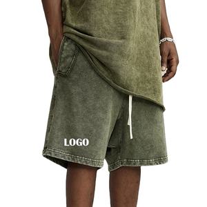 กางเกงขาสั้นเล่นเหงื่อของผู้ชายมาใหม่ไซส์พิเศษแบบวินเทจผ้าเกล็ดปลากางเกงขาสั้นใส่วิ่งผ้าเฟรนช์เทอร์รี่สีพื้นแบบลำลองผลิตตาม2025 - Product Image 1