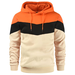 Sweat à capuche color block 100% coton pour homme, respirant, en molleton, coupe classique, pour l'hiver, vêtement décontracté - Product Image 1
