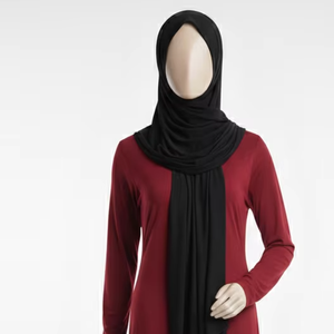 Pañuelo Hijab de Jersey de Algodón de Color Sólido de Alta Calidad, Suave, Elástico y Transpirable, Pañuelo Musulmán para Uso Diario, Envoltura de Invierno, Venta al por Mayor - Product Image 4