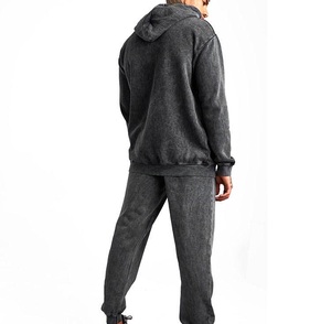 Conjunto Deportivo Personalizado para Hombre, Estilo Urbano, Felpa, Efecto Deslavado, 2 Piezas, Sudadera con Capucha y Pantalones Deportivos, Transpirable, para Invierno - Product Image 3