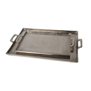 Plateaux de service à usage commercial, lot de 2, petit et grand format, rectangulaires, décoratifs, fournitures pour événements, faits à la main - Product Image 1