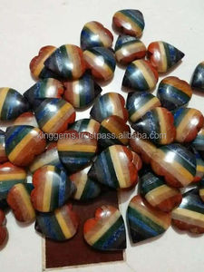 Cœur en cristal naturel des sept chakras, pierre précieuse polie sculptée - Art Feng Shui de collection - Product Image 5