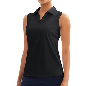 Polo de golf élégant pour femmes, sans manches, haut de sport flexible à 4 directions - Product Image 3