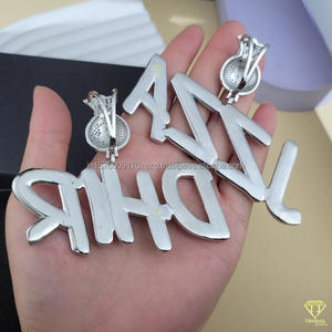 Luxury Lab Grown Diamond "DHIR "<b>Name</b> Pendant <b>Necklace</b> Silver Hip Hop Jewelry Wholesale Supply - Product Image 3