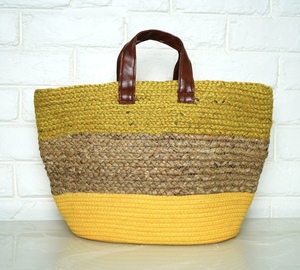 Bolso Tote de Algodón y Yute de Moda 2026 para Mujer, Diseño Nuevo Hecho a Mano, Bolso de Playa y Compras con Asa de Cuero, Bolso Bandolera para Dama - Product Image 1