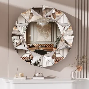 Espejo de Pared de Vidrio Hecho a Mano de Primera Calidad, Moderno y Elegante, Colgante, Ecológico, con Correa de Escalera, de Lujo, para Hotel, Resort, Dormitorio, Sala de Estar - Product Image 5
