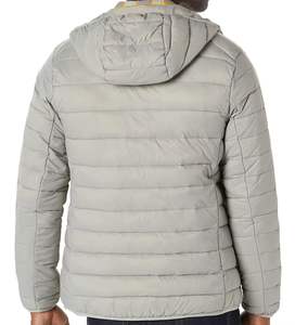 Chaqueta de plumón corta con capucha y cremallera desmontable, de algodón personalizado para invierno, para hombre, fabricada a medida. - Product Image 2