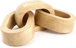 Decoración de cadena de madera, escultura de cadena de madera para decoración de casa de campo, decoración de estante de madera natural para mesa de centro, entrada. - Product Image 2