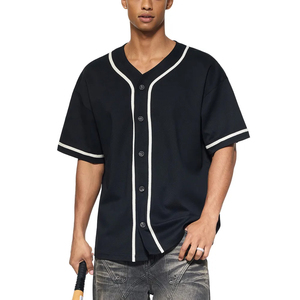 ชุดยูนิฟอร์มเบสบอลทีมชายแบบ OEM ผลิตตามสั่ง ผ้าโพลีเอสเตอร์ 100% น้ำหนักเบา ป้องกันแบคทีเรีย พร้อมปักโลโก้ตามสั่ง แต่งขอบตัดสี กระดุมติดเสื้อ - Product Image 1