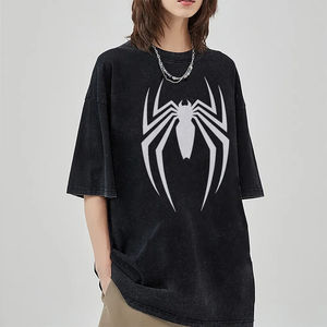 T-shirt Marvel Spider-Man délavé style rétro à manches courtes – Confortable et populaire pour homme, idéal pour l'été et le sport - Product Image 6