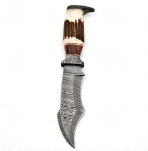 Outil de terrain artisanal en acier Damas torsadé avec manche en bois de palissandre et bois de cerf - Product Image 4