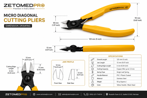 Ultra Flush Precision Diagonal <b>Cutters</b> Pliers 0.1-0.8mm ESD Safe Wire <b>Cutter</b> 4.5 Inch Stainless Steel CE ISO OEM - Product Image 4
