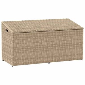 Caja de Almacenamiento Mediana para Jardín en Ratán Sintético PE Beige y Acero con Recubrimiento en Polvo - Product Image 1