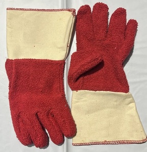 Gants de four en tissu éponge de coton à prix de gros, gants de travail de sécurité en tissu éponge pour boulangerie, mitaines en tissu éponge à double paume avec revers en toile et pouce droit - Product Image 6