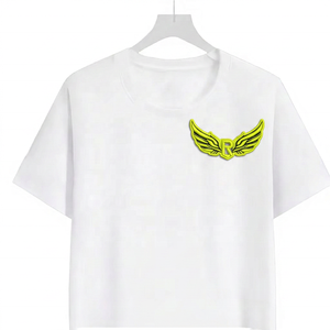 T-shirt blanc à manches courtes pour homme, coupe classique, col rond, couleur unie, décontracté, en jersey de polyester tricoté, teint en pièce, écologique - Product Image 4