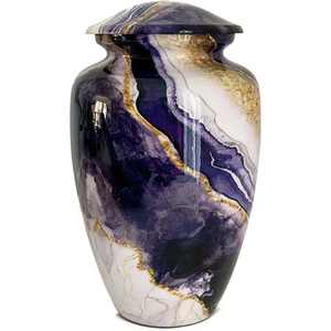 Urne décorative en céramique verte avec couvercle, motif floral artisanal, urne commémorative pour la présentation dans le salon - Product Image 5