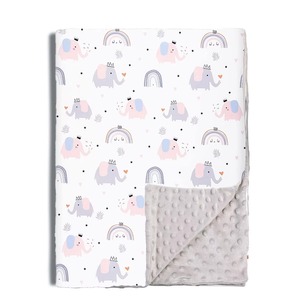 Couverture pour bébé en coton avec motif d'éléphant et d'arc-en-ciel, design pliable, couvertures douces pour bébé - Product Image 1