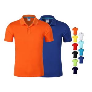 เสื้อถักผู้ชาย โพลีเอสเตอร์ 100% แขนสั้น สีพื้น ระบายอากาศได้ดี กันยับ สวมใส่สบาย พิมพ์โลโก้ด้านหน้า สีเหลืองแดง - Product Image 2