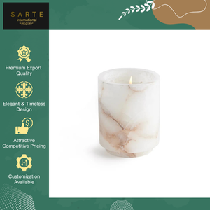 Best Aromatherapy Jar Customizable Scented Handmade High Quality Natural Onyx Alabaster Marble Christmas Candle Holder Lid - Product Image 5