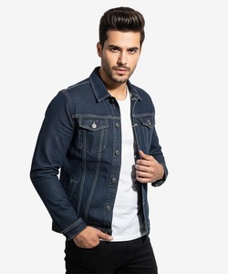 Veste en jean pour hommes, coupe personnalisée, avec logo, style vintage, fabrication OEM en gros - Product Image 4