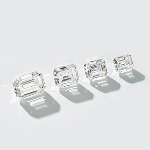 Diamant de laboratoire taille émeraude HPHT, couleur DEF, clarté VS, vente en gros, diamants blancs polis créés en laboratoire pour la joaillerie fine - Product Image 1