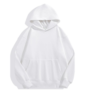 Men's <b>Black</b> Oversized Hooded <b>Sweatshirt</b> Solid Color 100% CottonCasual Pullover with Front Pocket - Product Image 2