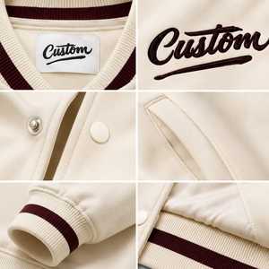 Veste universitaire personnalisée pour homme, couleur bordeaux, avec logo brodé, col rabattu, coupe classique, décontractée, hiver, laine/polyester - Product Image 4